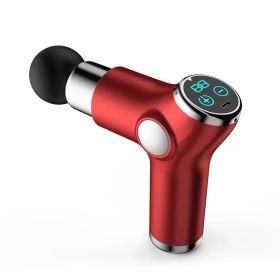 Household Portable Mini Electric Fitness Equipment Fascia Gun (Option: Red-USB-Touch screen)