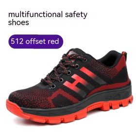 Mens Lightweight Breathable Anti-smash And Anti-puncture Labor Insurance Shoes (Option: Red-40)