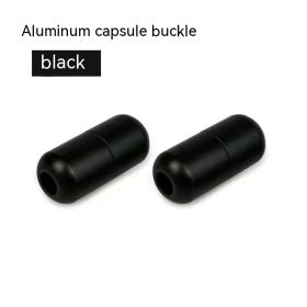 Lazy Multi-color Shoelace Metal Buckle Metal Capsule Buckle (Color: Black)