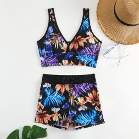 Two-piece Swimsuit Printed Boxer Multi-color Swimsuit (Option: 1 Style-S)