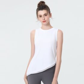 Sleeveless Sports Vest Women's Outer Wear Tight (Option: White-S)