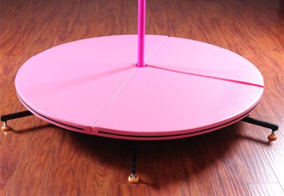 Four-fold Steel Pipe Dancing Round Protective Pad (Option: Pink-120cmx5cm)