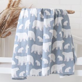Bamboo Cotton Cloth Bag Single Baby Wrapping Blanket Cover Blanket (Option: Polar Bear-120x120)
