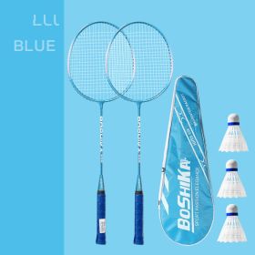 Badminton Racket For Beginners Children Set Iron Alloy A (Option: Set658 Nordic blue racket)