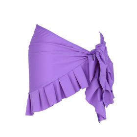 Single-shoulder Suspender Tube Top One-piece Swimsuit Women's Two-piece Suit (Option: Only Free Size Skirt Purple-Free Size)
