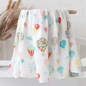 Bamboo Cotton Cloth Bag Single Baby Wrapping Blanket Cover Blanket (Option: Hot Air Balloon-120x120)