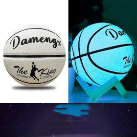 Luminous Luminous Basketball PU Soft Leather Outdoor Wear-resistant And Non-slip (Option: Blue luminous-7Ball)