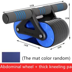 Double Wheel Abdominal Exerciser Women Men Automatic Rebound Ab Wheel Roller Waist Trainer Gym Sports Home Exercise Devices (Color: Blue)