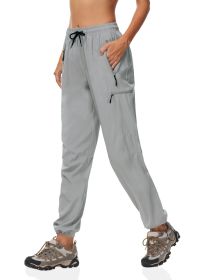 Quick-dry Pants Women's Summer Thin Sports Outdoor Hiking Mountaineering Sun Protective (Option: Light Gray-M)