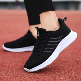 Running Women's  Middle-aged Leisure Mesh Surface Shoes (Option: Bao 205 Black-35)
