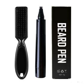 Beard Headline Filler Four-fork Head Brush Anti-sweat Suit (Option: Black Brush Box)