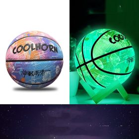Luminous Luminous Basketball PU Soft Leather Outdoor Wear-resistant And Non-slip (Option: The meteor shower is luminous-6Ball)
