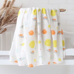 Bamboo Cotton Cloth Bag Single Baby Wrapping Blanket Cover Blanket (Option: Yellow Planet-120x120)