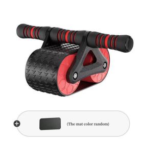Double Wheel Abdominal Exerciser Women Men Automatic Rebound Ab Wheel Roller Waist Trainer Gym Sports Home Exercise Devices (Color: Red)
