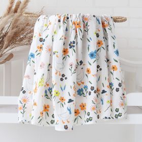 Bamboo Cotton Cloth Bag Single Baby Wrapping Blanket Cover Blanket (Option: Spring-120x120)
