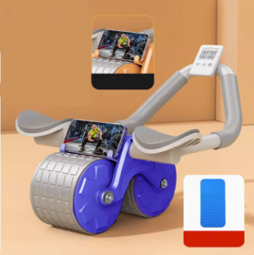 Beginner's Automatic Rebound Belly Wheel Fitness Equipment (Option: Flagship Blue)