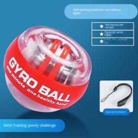 Self-Starting Wrist Gyro Ball, Wrist Strengthening Device, Hand Enhancer, Forearm Exerciser, Used To Strengthen Arms, Fingers, Wrist Bones And Muscles (Option: Red without light)