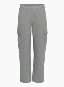 Elastic-waist High Waist Wide-leg Ankle-length Pants (Option: Gray-S)