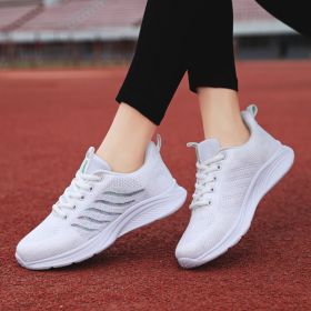 Running Women's  Middle-aged Leisure Mesh Surface Shoes (Option: Bao 205 White-40)