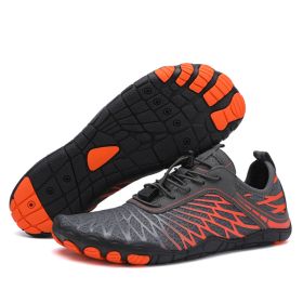 Men's And Women's Fashion Casual Outdoor Skin Soft Bottom Water Shoes (Option: 8305 Gray Orange-43)