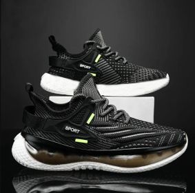 Men's Fashion Casual Fly Woven Mesh Breathable Platform Sneaker (Option: Black 229-42)