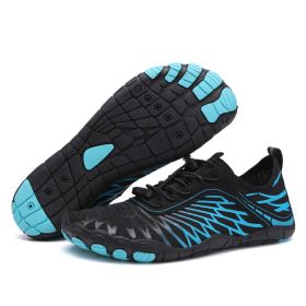 Men's And Women's Fashion Casual Outdoor Skin Soft Bottom Water Shoes (Option: 8305 Black Blue-43)