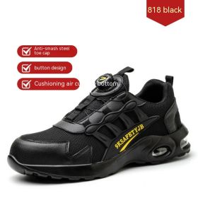 Breathable Anti-smash And Anti-puncture Safety Shoes For Men (Option: 818Black-44)