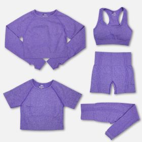 Fashion Women's Workout Yoga Clothes (Option: Hemp Purple-M)