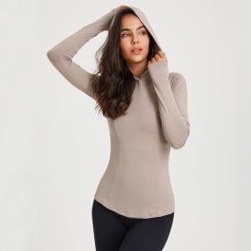 New Hooded Yoga Dress For Women (Option: Milk Coffee-M)