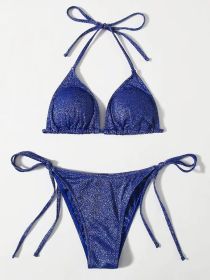 Fashion Bikini Split Bandage Swimsuit (Option: Blue-S)