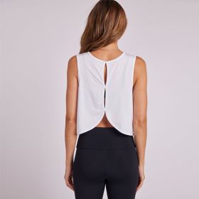 Yoga Vest Women's Hollow-out Beauty Back Sports Blouse (Option: White-M)