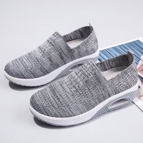 Women's Middle-aged And Elderly Mom Mesh Outdoor Running Shoes (Option: Light Gray-42)