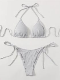Fashion Bikini Split Bandage Swimsuit (Option: White-M)