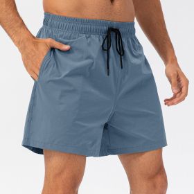 Loose Fitness Casual Running Shorts (Option: Gray Blue-L)