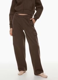 Elastic-waist High Waist Wide-leg Ankle-length Pants (Option: Brown-L)