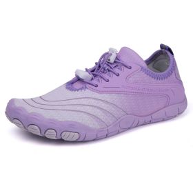 Beach Outdoor Dive Boots Fitness Swimming Cycling Hiking Shoes (Option: Purple-47)